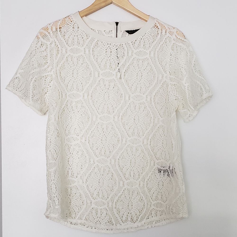 Banana Republic white knit top